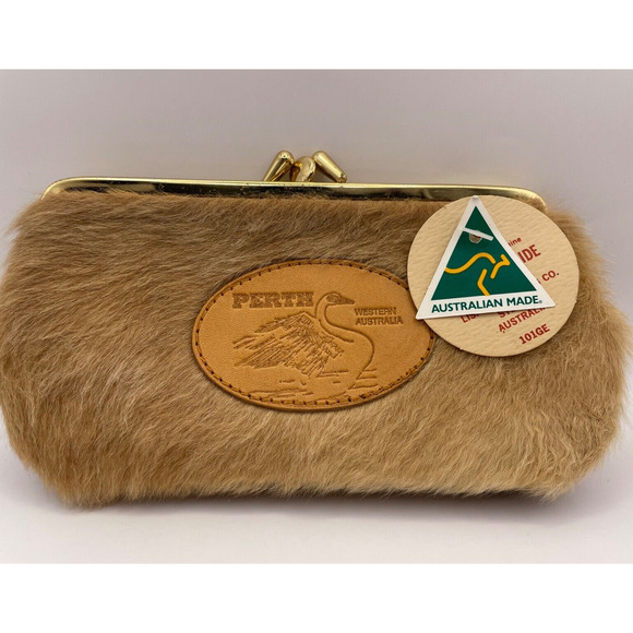 NEW Vintage Australian Kangaroo Fur/Leather Coin Purse